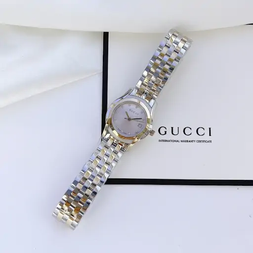 Đồng hồ hiệu Gucci nữ mặt tròn dây kim loại G - CLASSIC YA055535